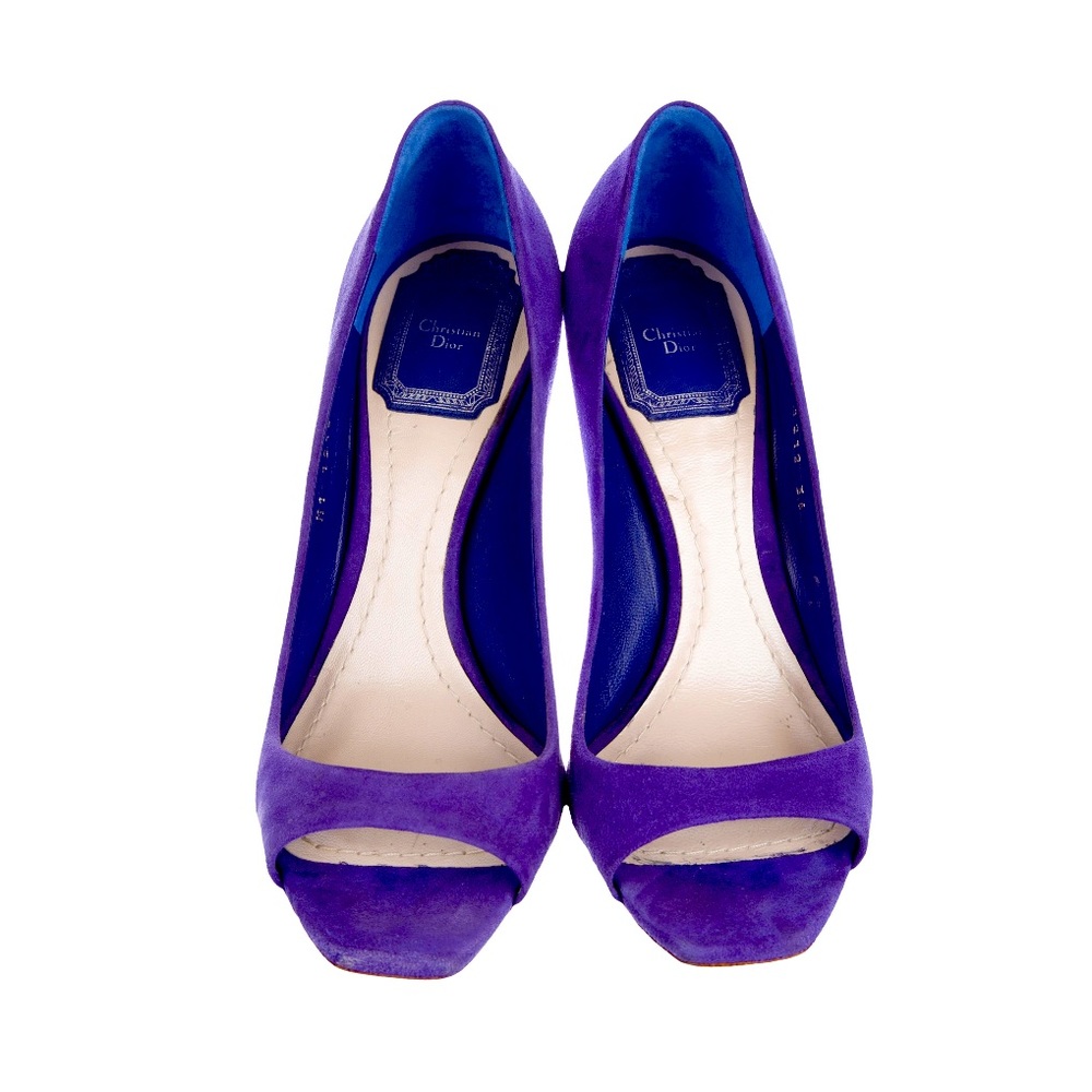 Christian Dior Suede Square Toe Pumps